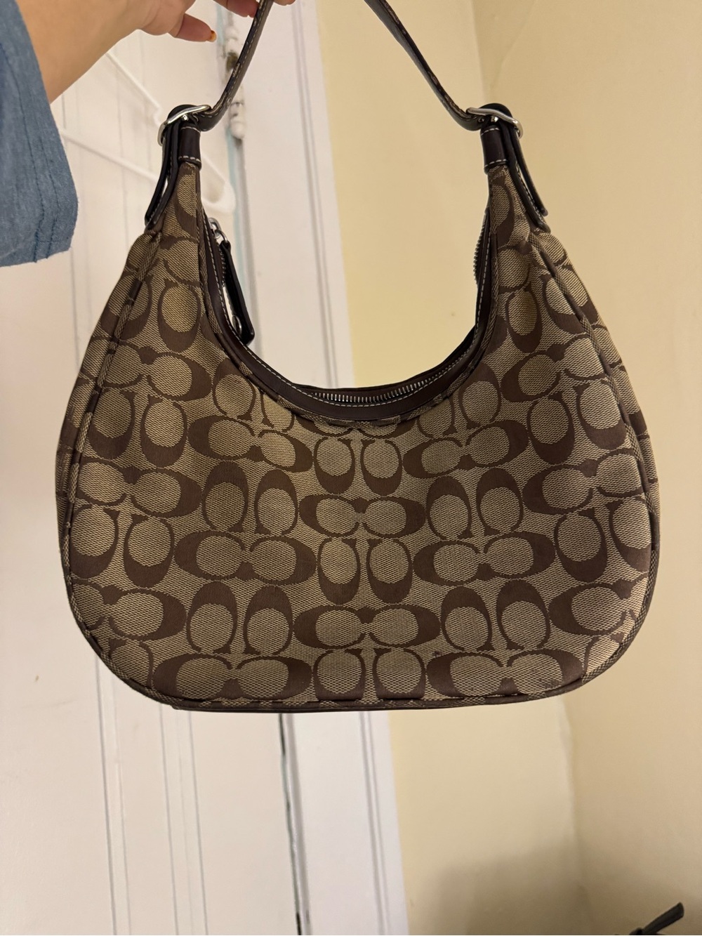 Coach vintage hobo brown Signature Pattern Shoulder Bag